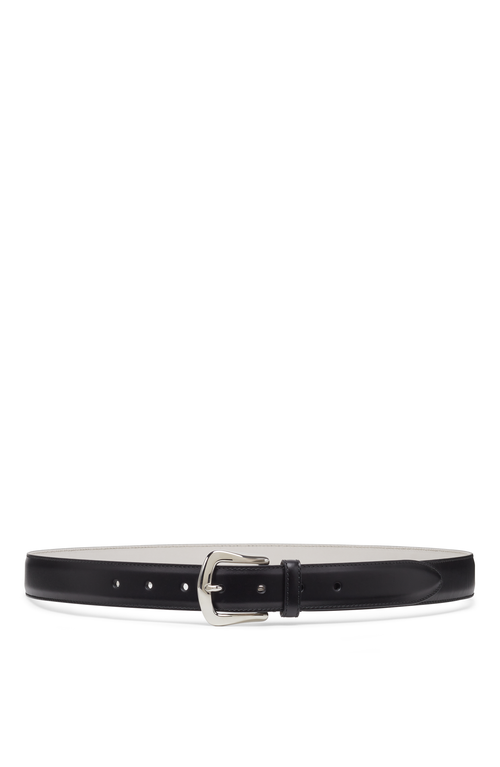 Shop Brunello Cucinelli Calfskin Belt In Black