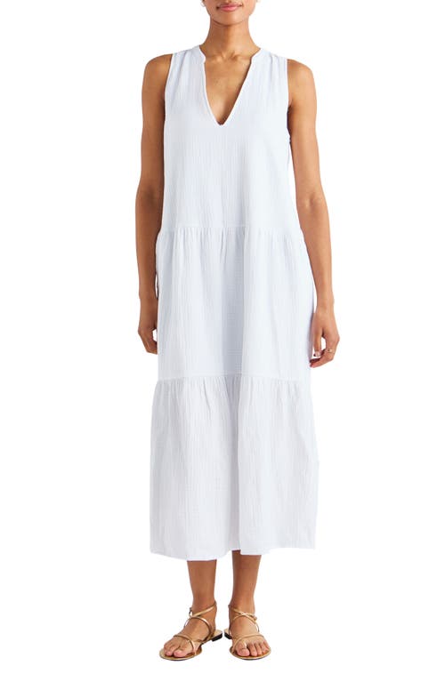 Splendid Sleeveless Cotton Gauze Midi Dress White at Nordstrom,
