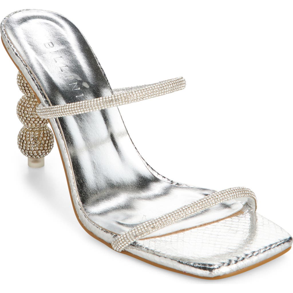 Shop Billini Joanna Rhinestone Sandal In Silver Scale-diamante