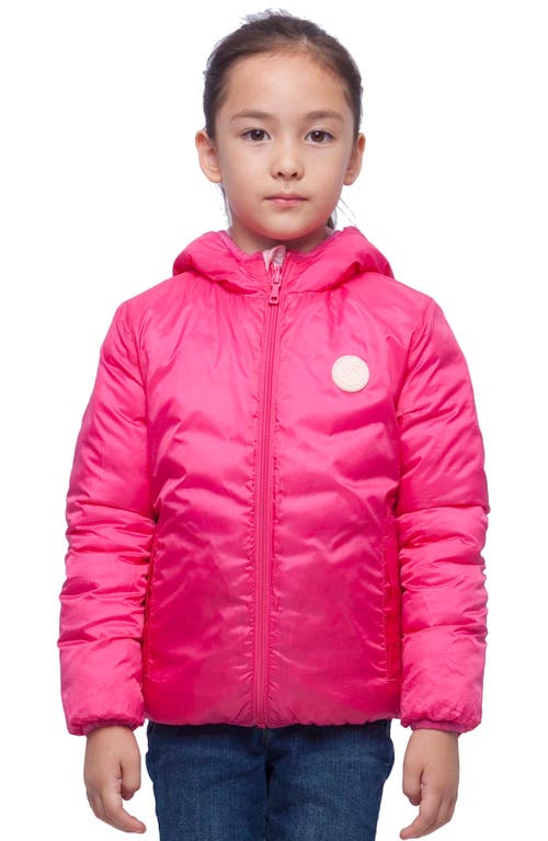 Rokka&rolla Kids' Reversible Lightweight Puffer Jacket In Rose Pink Ombre