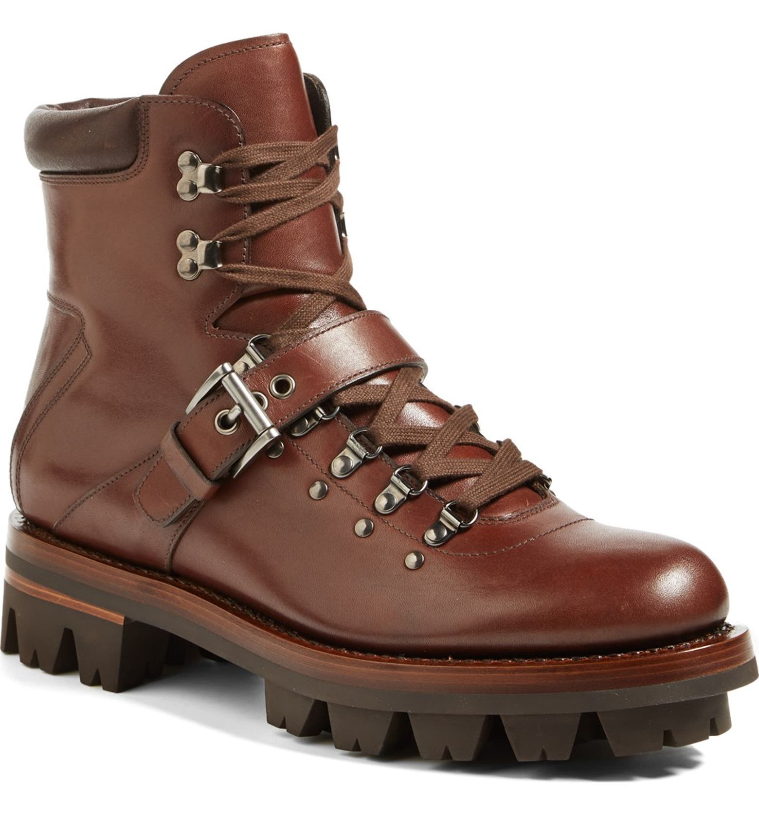 Prada Leather Hiking Boot (Men) | Nordstrom