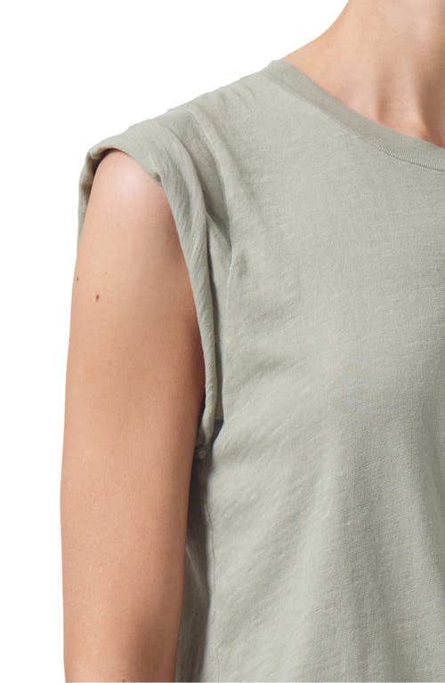 Shop Citizens Of Humanity Kelsey Roll Sleeve T-shirt In Spring Moss