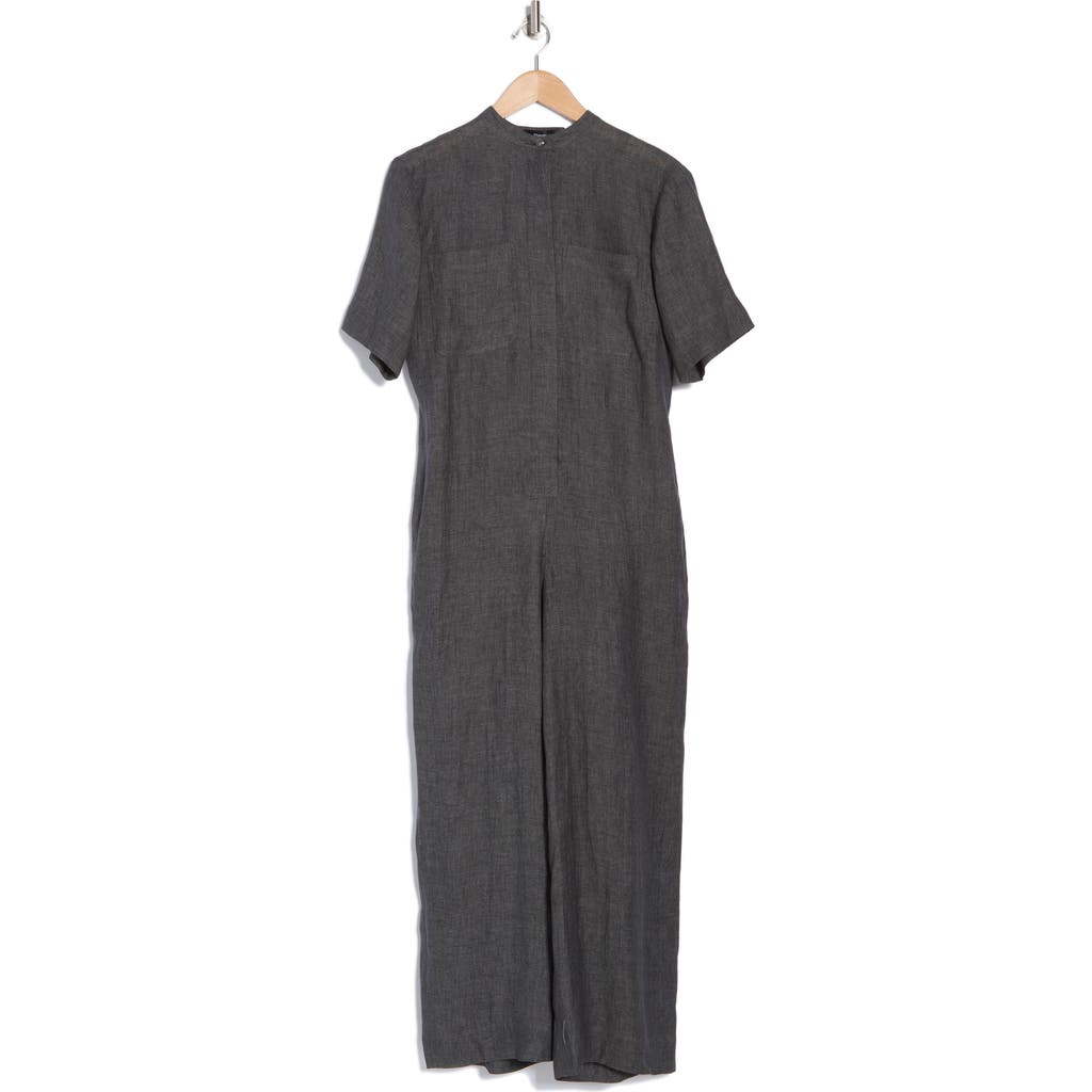 Theory Drape Hemp Jumpsuit In Pewter Melange
