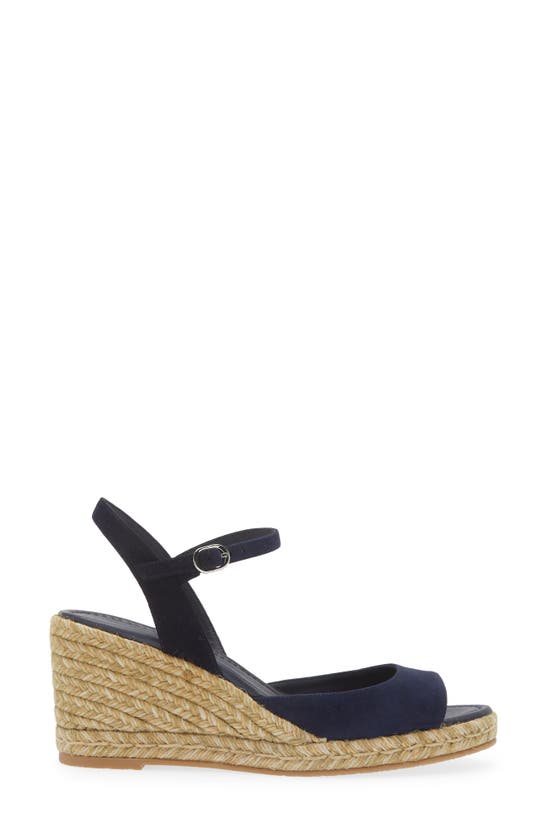 Shop Stuart Weitzman Tia Espadrille Wedge Sandal In Nice Blue