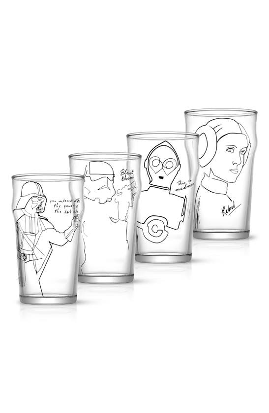 Joyjolt Striking Sketch Tall Drinking Glassware In Clear