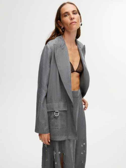 Double-Breasted Jacket with Pockets in Grey