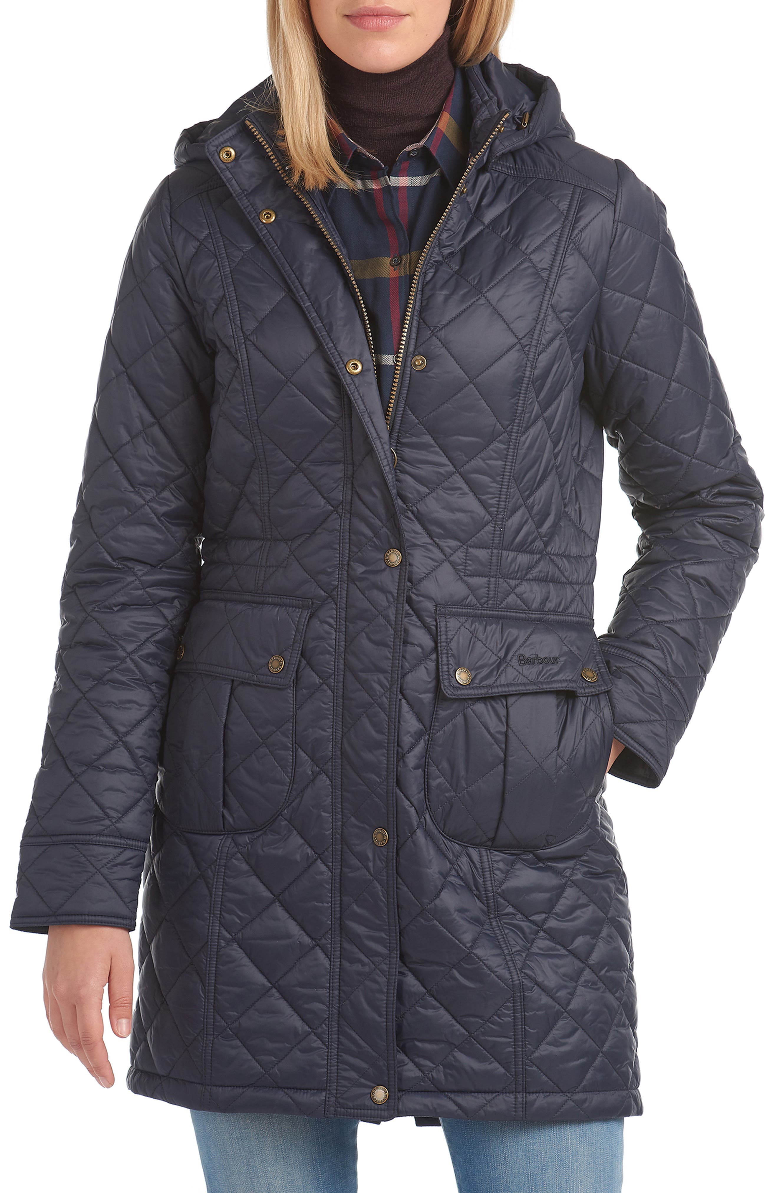 BARBOUR JENKINS QUILTED NYLON JACKET WITH REMOVABLE HOOD,192569960670