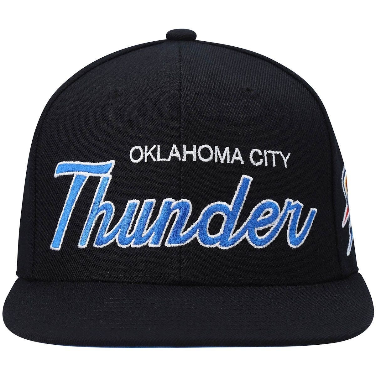 Oklahoma City Thunder Basic Script Curved Snapback Details about   Mitchell & Ness 