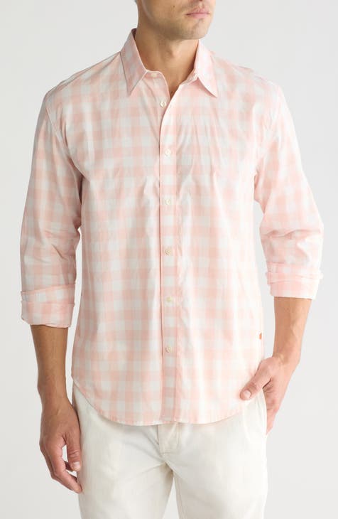 Midas Yarn Dye Plaid Trim Fit Button-Up Shirt