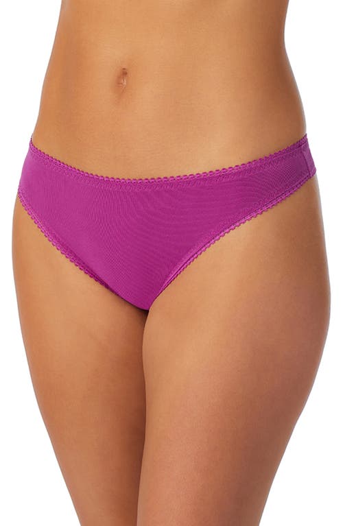 Shop On Gossamer Cabana Stretch Cotton Thong In Purple Wine