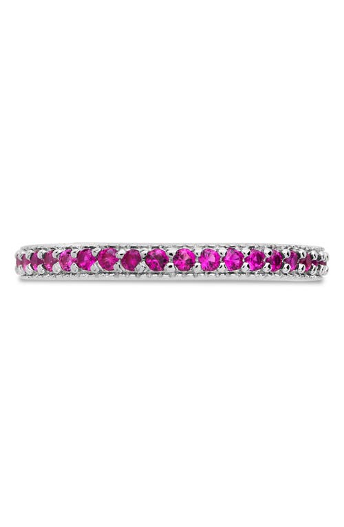 Sterling Forever Sterling Silver Cubic Zirconia Stackable Eternity Band Ring In Silver