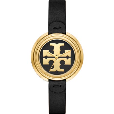 Tory Burch The Miller Leather Strap Watch,