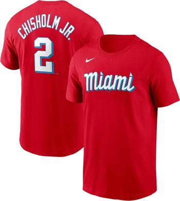 Men's Nike Jazz Chisholm Red Miami Marlins City Connect Name & Number T-Shirt Size: Small