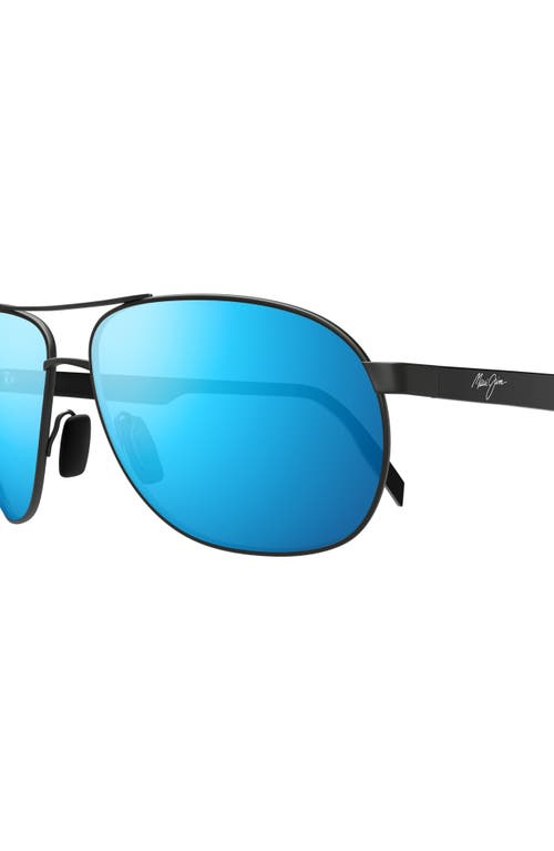 Maui Jim Mirrored Sunglasses In Dark Ruthenium/blue Hawaii