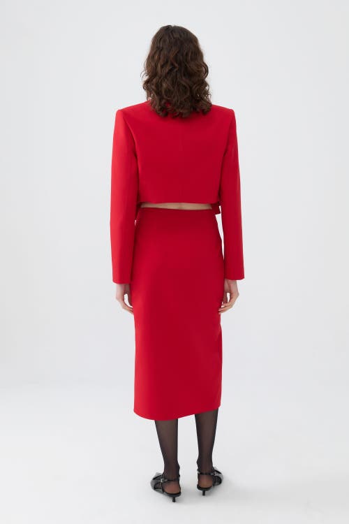 Shop Nocturne Shoulder Pad Jacket In Red