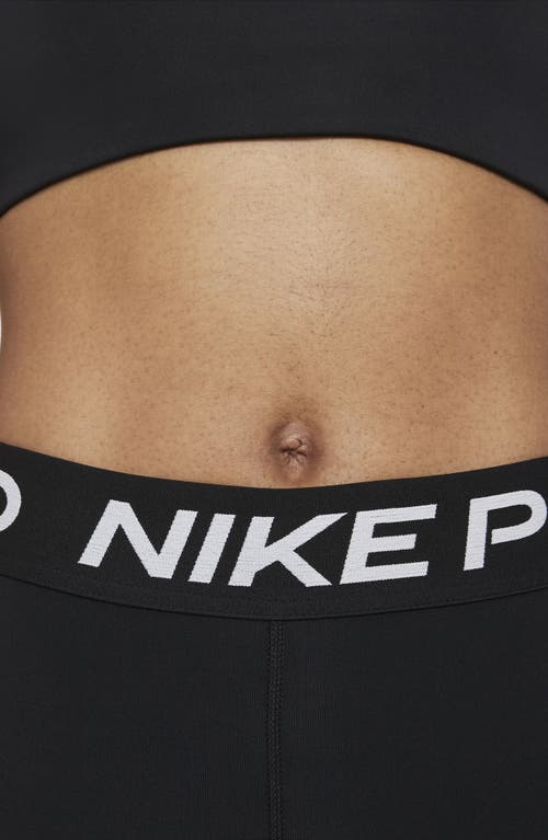 Nike Dri-fit Pro 365 Crop Leggings In Black/white/white