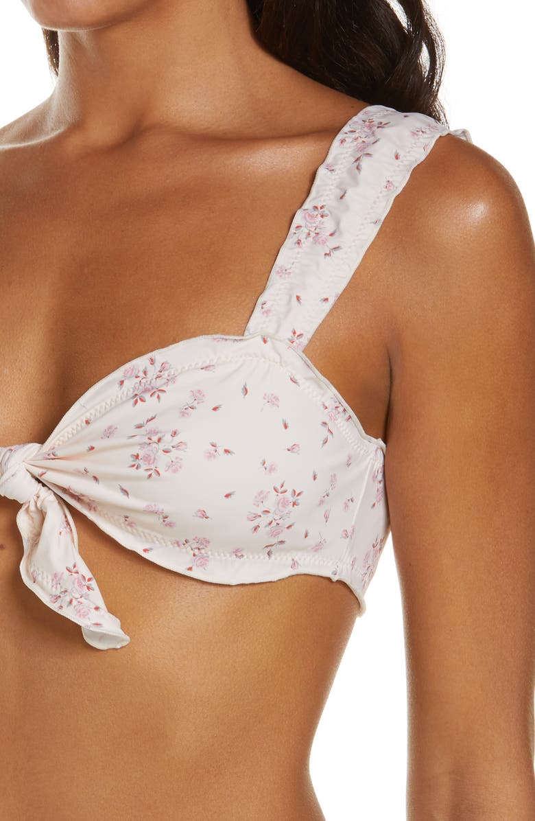 Frankies Bikinis x Gigi Hadid Colby Tie Front Floral Bikini Top, Alternate, color, 