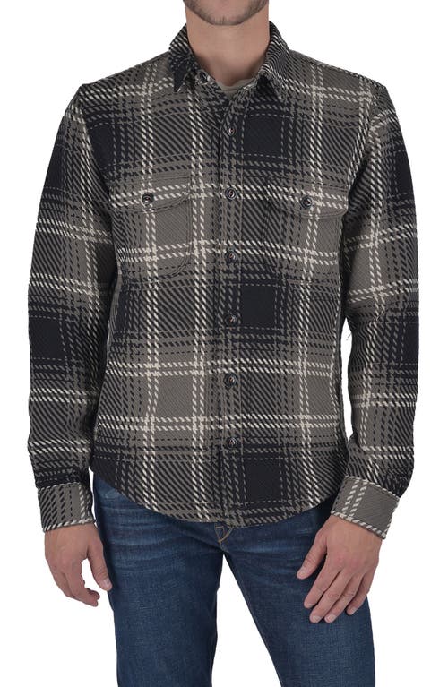 The Anvil Plaid Cotton Shirt Jacket in Gray