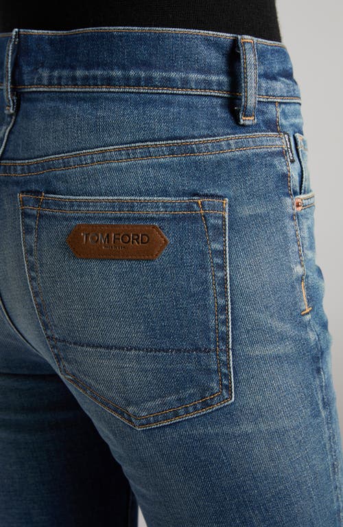 Tom Ford Stonewashed Bootcut Jeans In Hb772 Mid Blue
