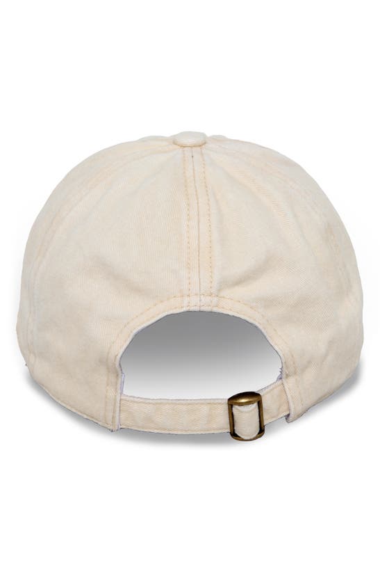 Shop David & Young London Embroidered Cotton Baseball Cap In Beige