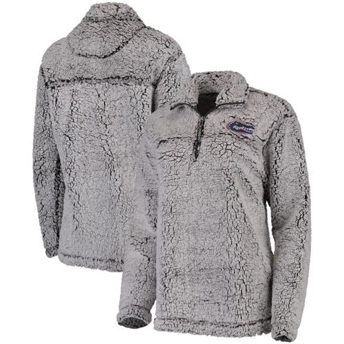 BOXERCRAFT Women's Gray Florida Gators Sherpa Super Soft Quarter-Zip Pullover Jacket