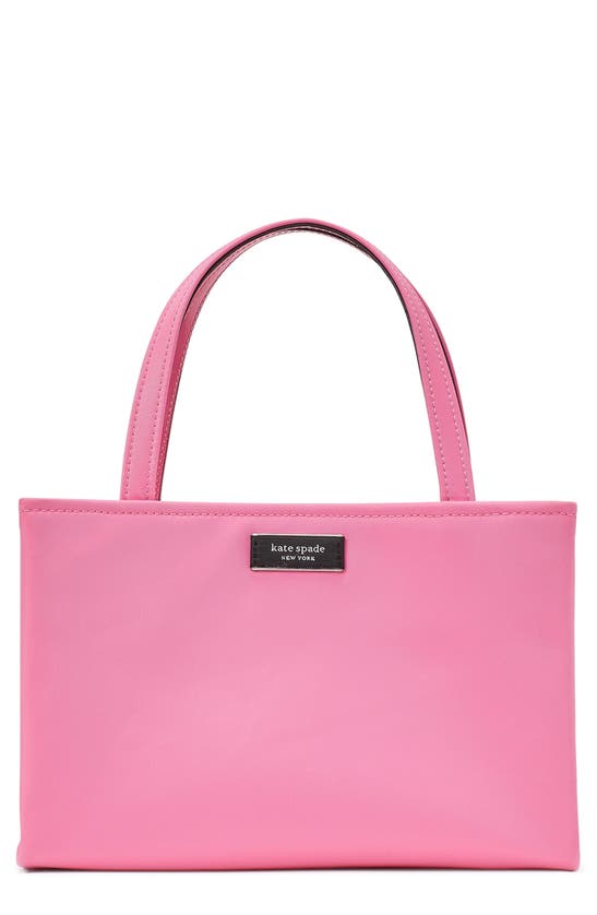 Kate Spade Small Sam Icon Convertible Recycled Nylon Tote In Pink Cloud
