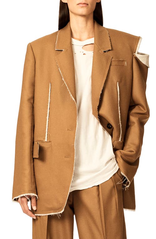 Interior The Smith Deconstructed Wool Blend Suit Jacket Caramel at Nordstrom,