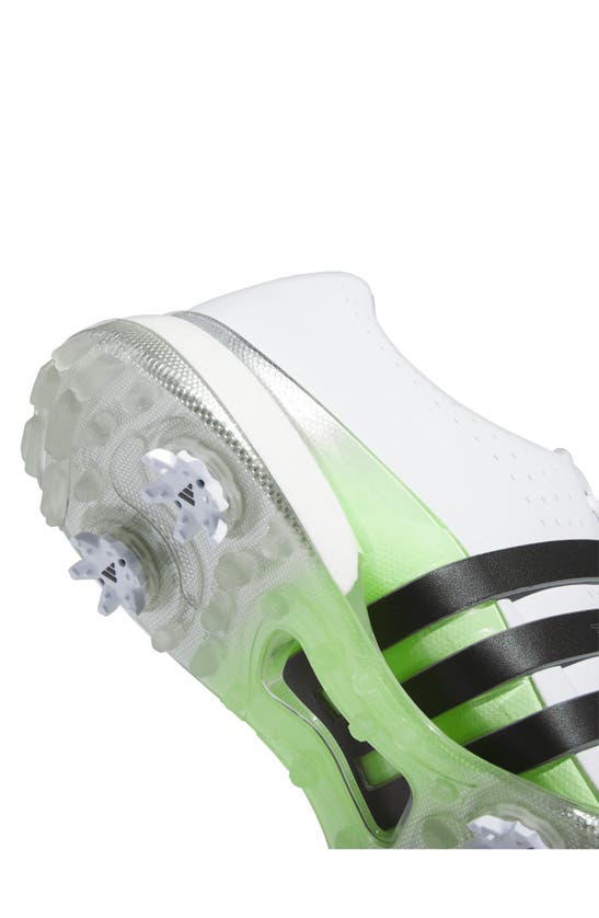 Shop Adidas Golf Tour360 24 Boost™ Golf Shoe In White/ Black/ Green Spark