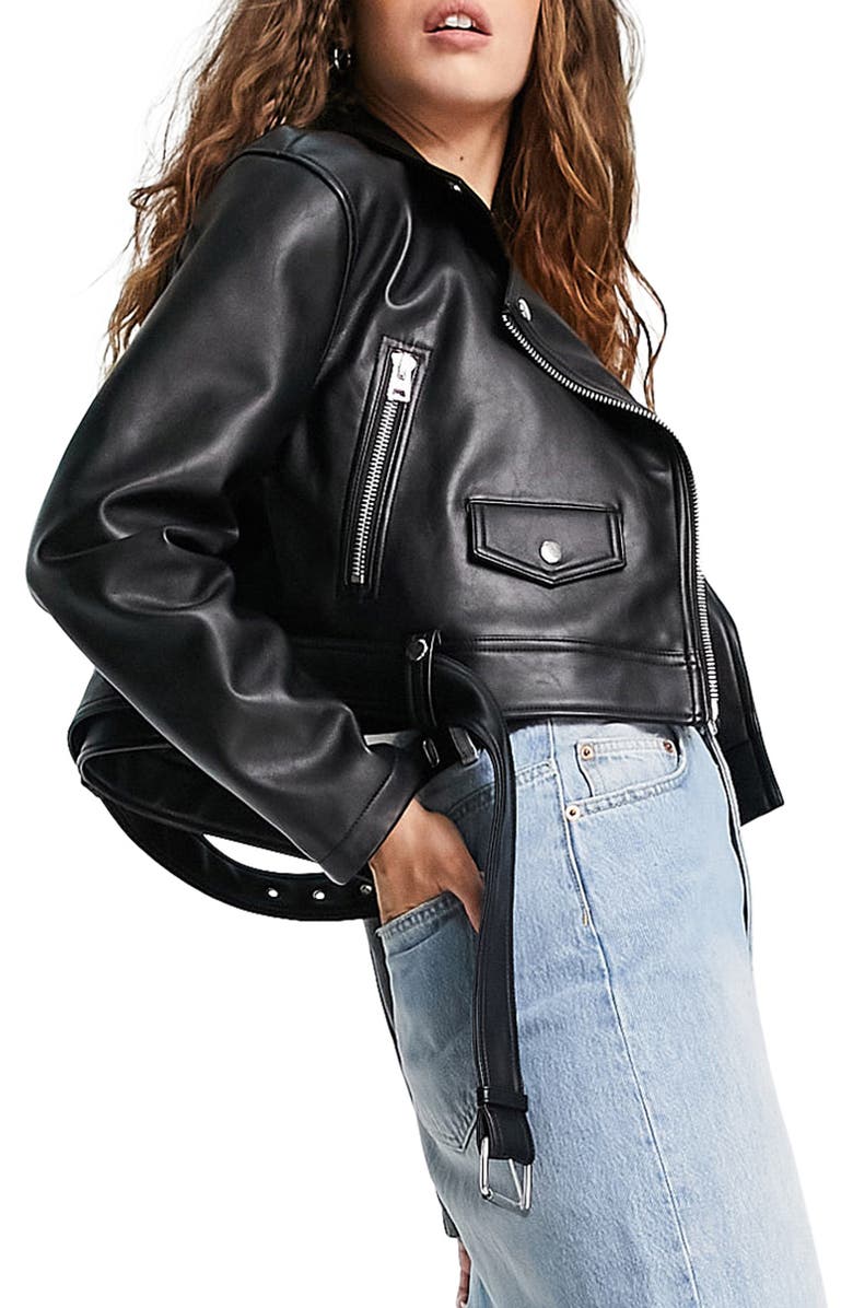 Topshop Faux Leather Biker Jacket | Nordstrom