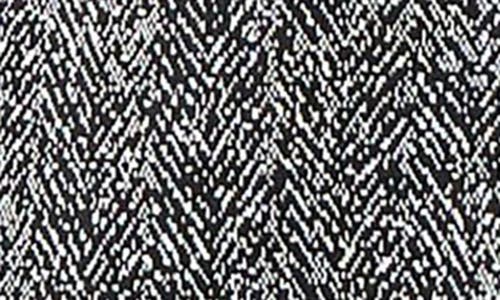 Shop Kasper Ruched Sleeve Herringbone Jacket In Black Multi