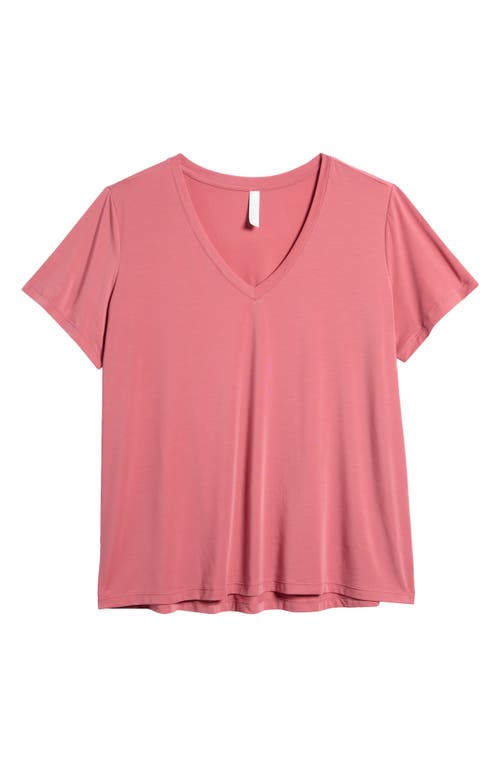 Shop Zella Breathe Active V-neck Tee In Pink Mauve