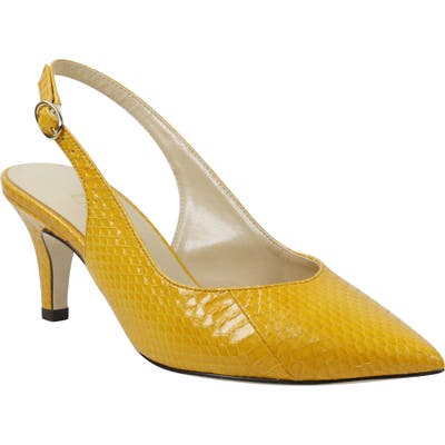 J. Renee Brisha Snake Embossed Slingback Pump, Yellow