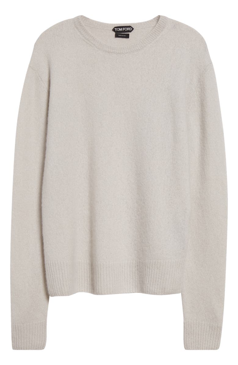 TOM FORD Relaxed Cashmere & Silk Sweater, Alternate, color, Ig014 Pale Grey
