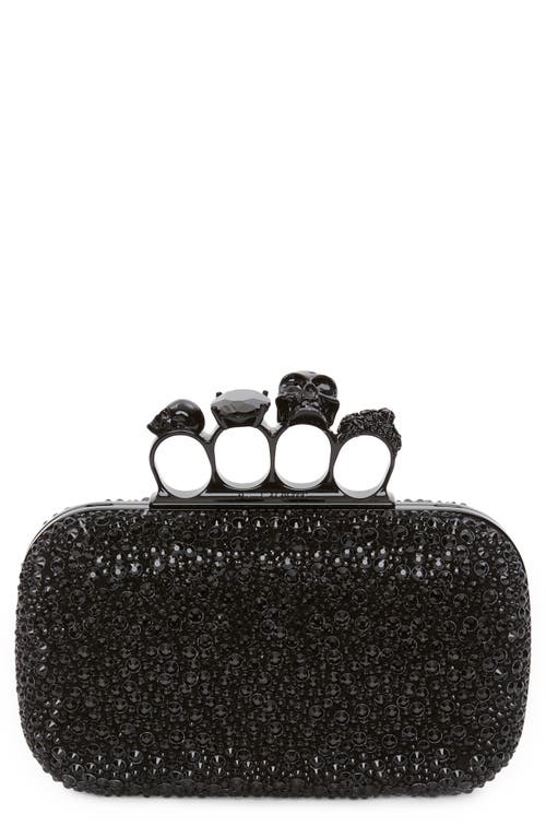 Alexander McQueen Skull Crystal Embellished Four-Ring Box Clutch in at Nordstrom
