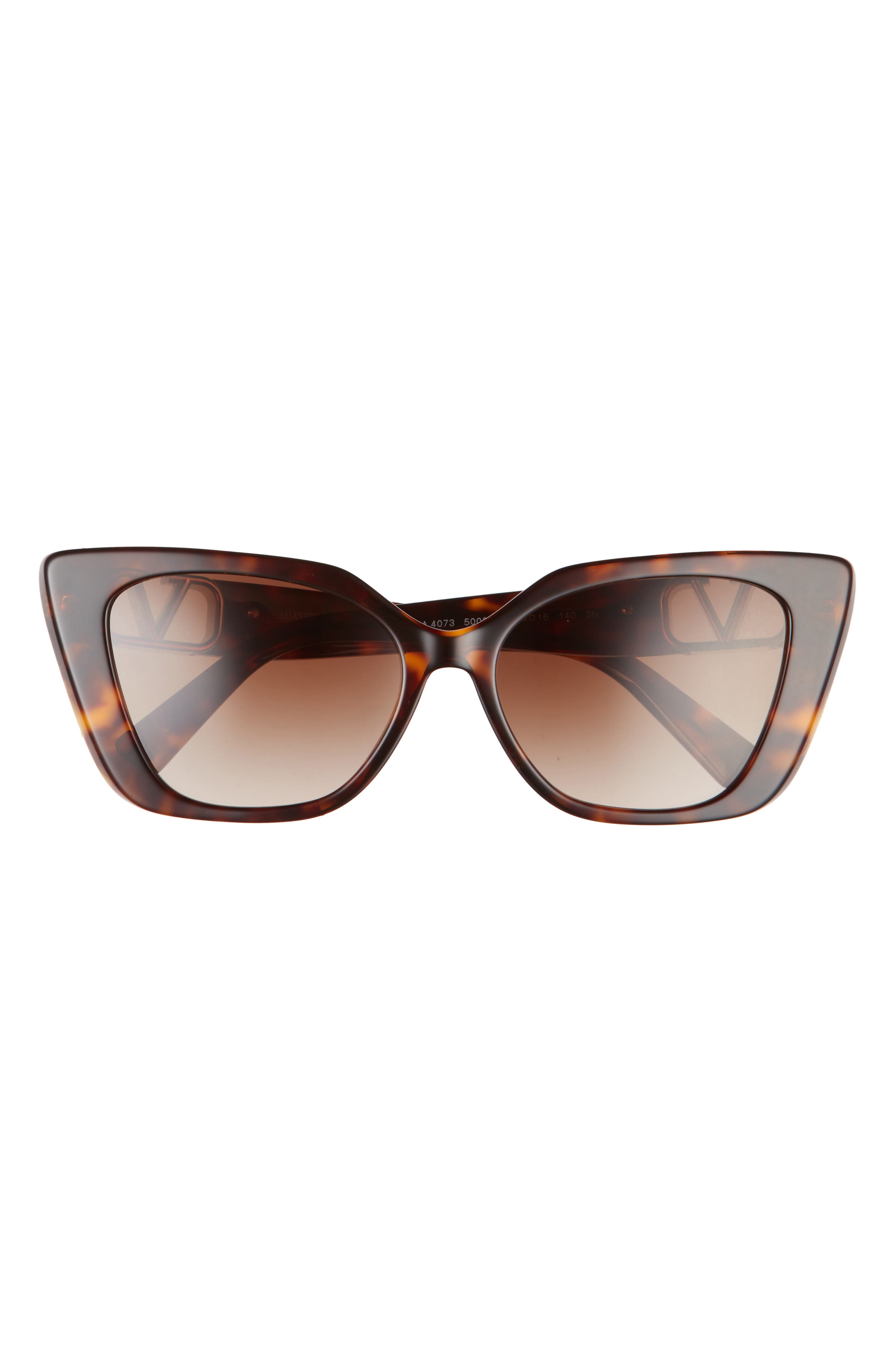 Valentino VLOGO 56mm Gradient Cat Eye Sunglasses in Havana/Brown Gradient at Nordstrom