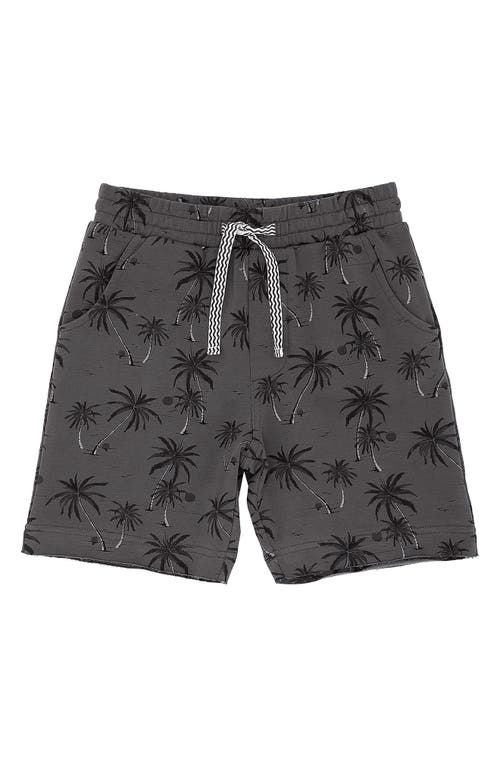 Feather 4 Arrow Lowtide Palm Tree Print Stretch Drawstring Shorts Charcoal at Nordstrom,