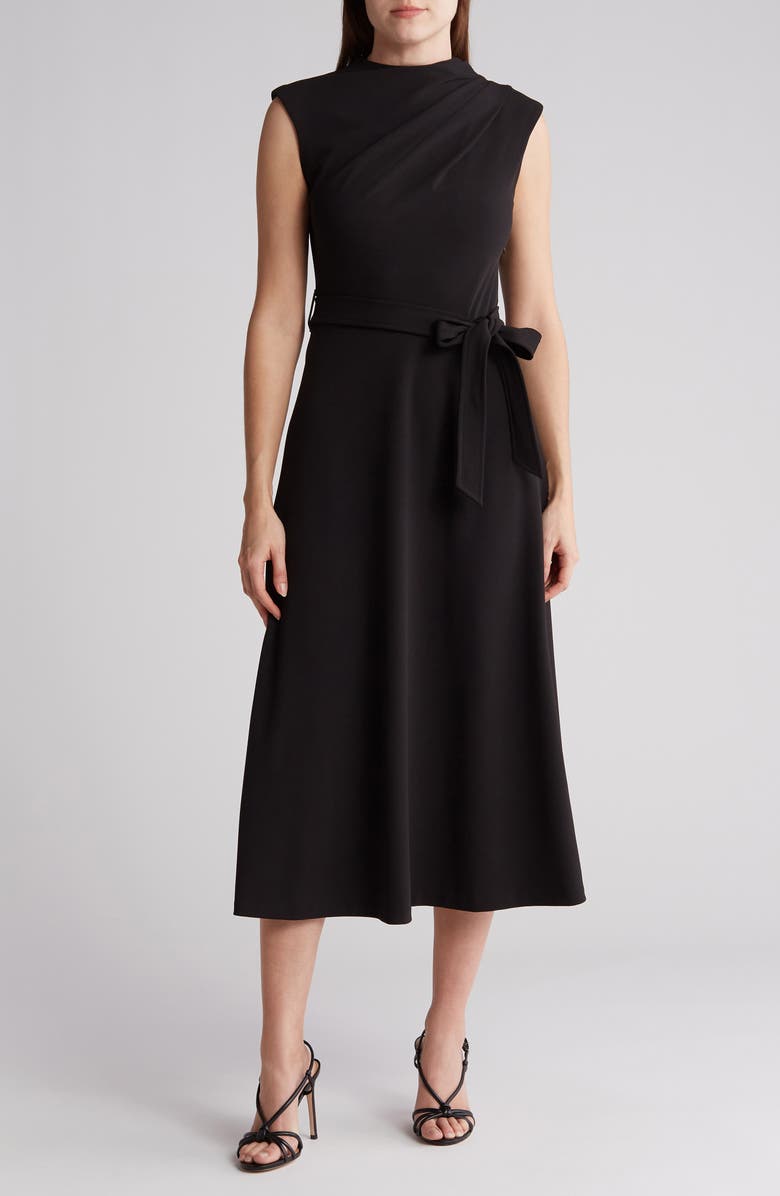 Calvin Klein Women's Embellished Belted Dress Black Size 4 Petite