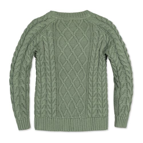 Shop Hope & Henry Baby Boys' Organic Raglan Fisherman Sweater, Infant In Sage Cable