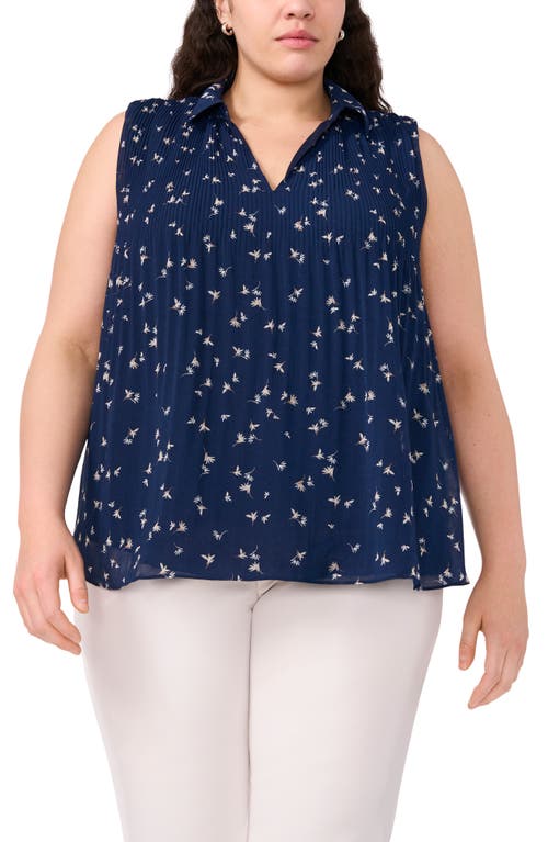 halogen(r) Collared Sleeveless Top in Classic Navy