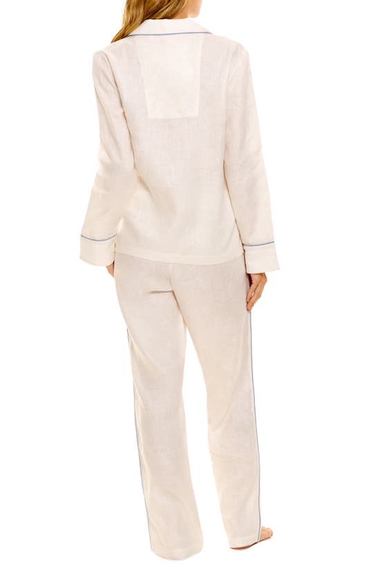 Shop The Lazy Poet Emma Linen Pajamas In White Linen