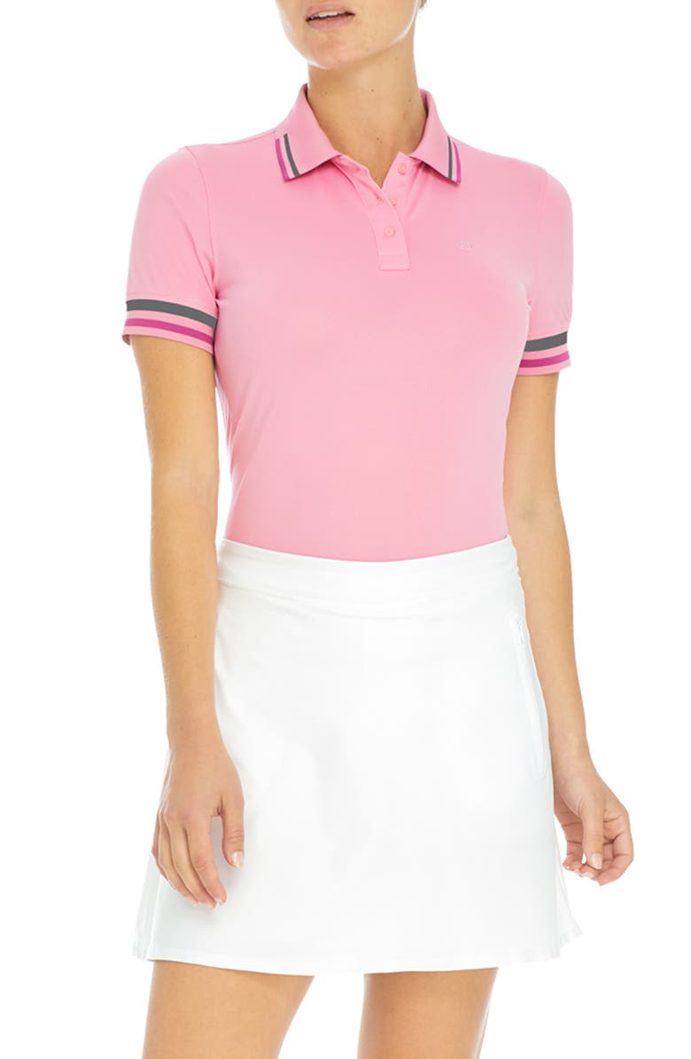 Tipped Piqué Golf Polo, Main, color, SEA PINK