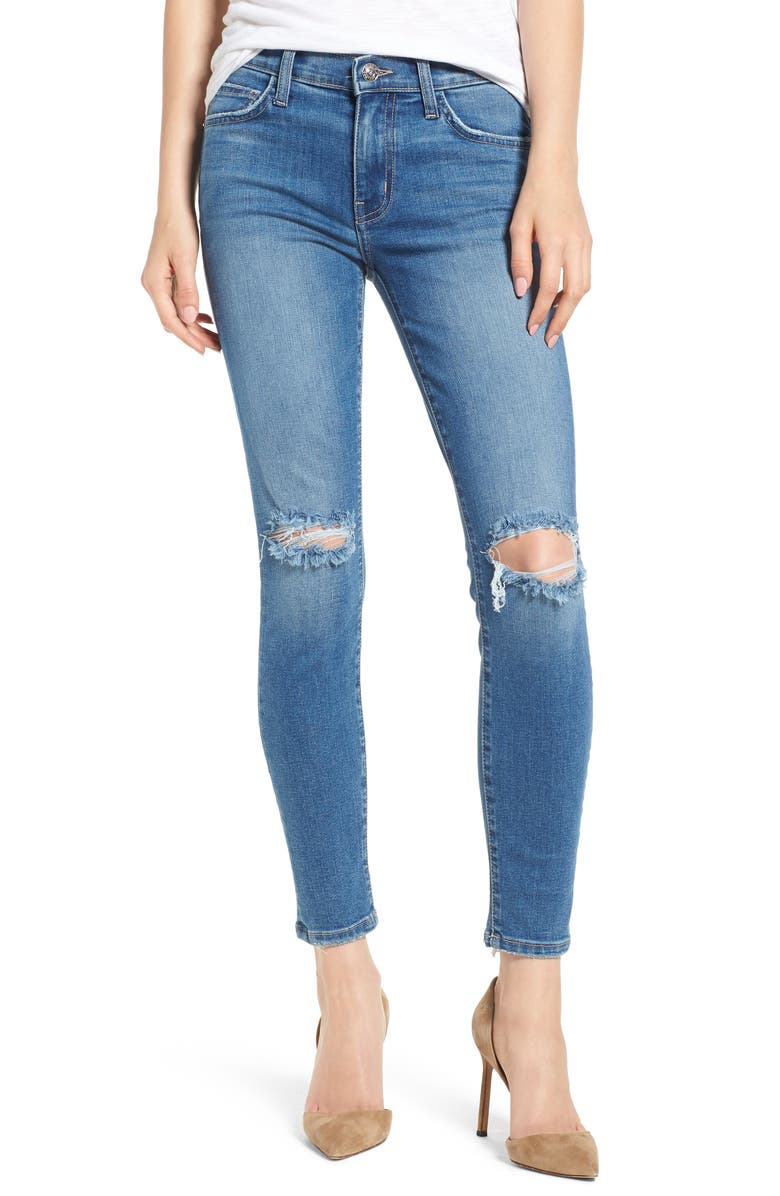 Current/Elliott The Stiletto Ripped Skinny Jeans, Main, color, 2 Year Destroy