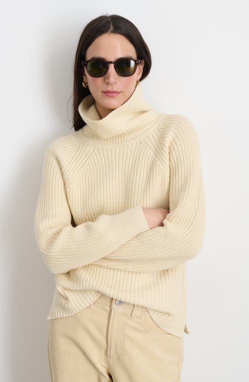 Shop Alex Mill Chelsea Cotton & Cashmere Turtleneck Sweater In Ivory