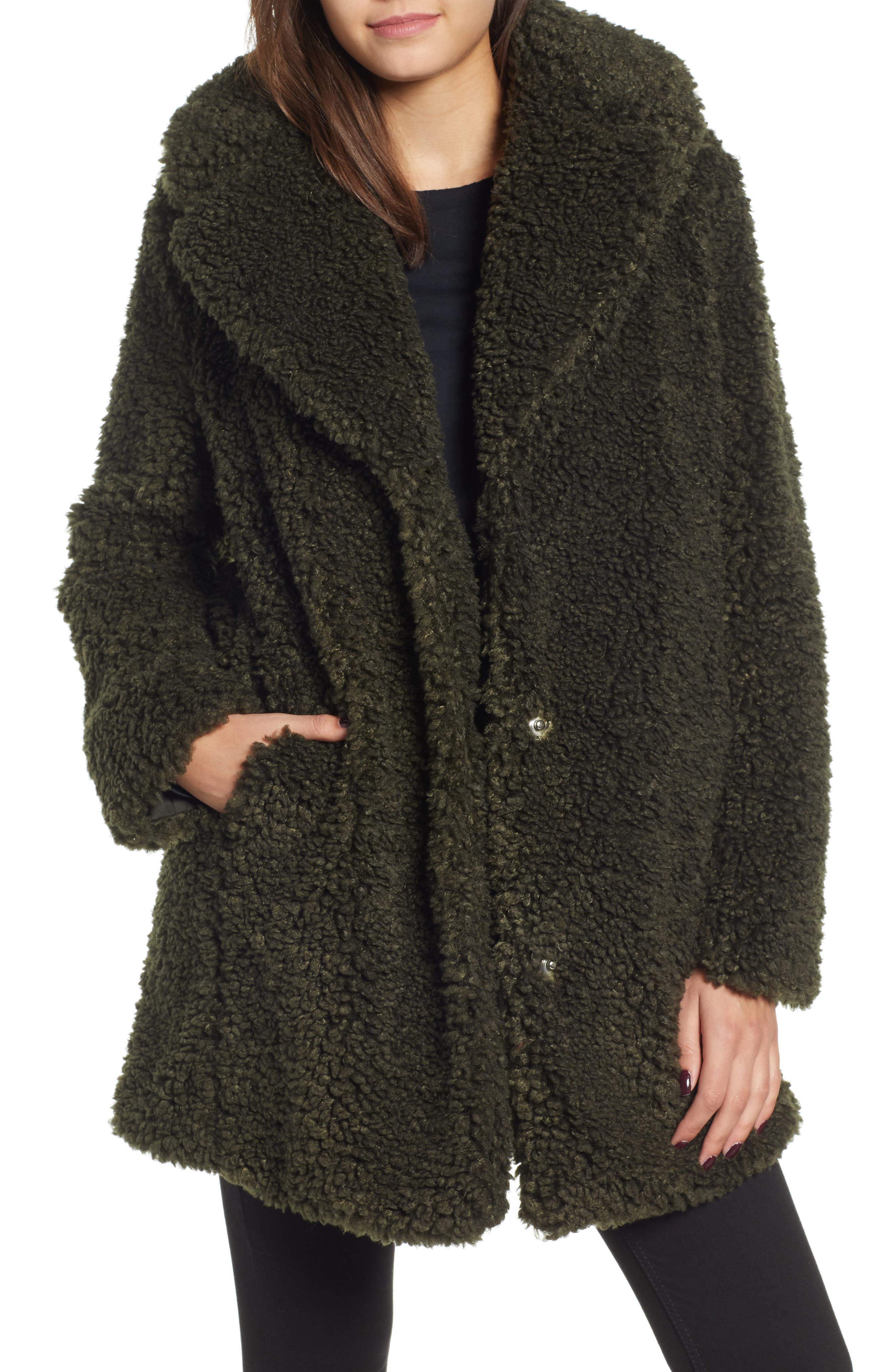 kensie faux shearling coat