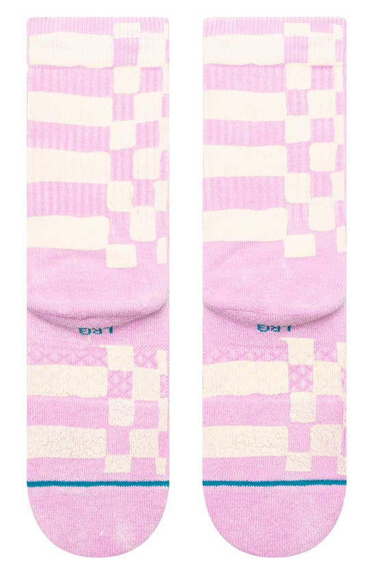 Shop Stance Kids' Checkidy Crew Socks In Lilacice