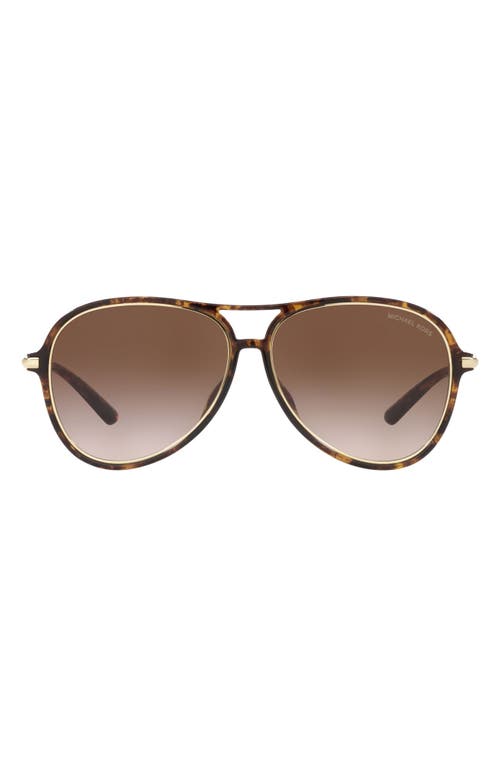 Michael Kors Breckenridge 58mm Gradient Aviator Sunglasses in Dk Tort at Nordstrom