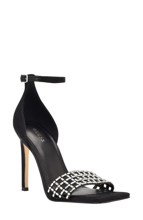 GUESS Saile Ankle Strap Sandal in Black/Black at Nordstrom, Size 6.5