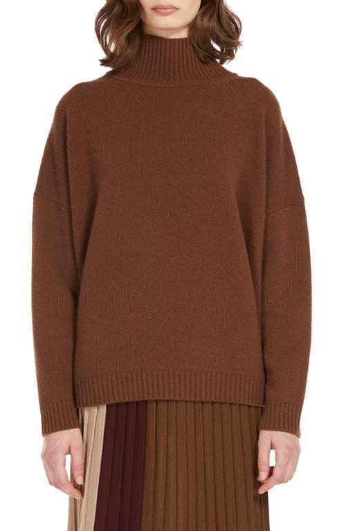 Shop Max Mara Weekend  Borgia Virgin Wool Turtleneck Sweater In Tobacco