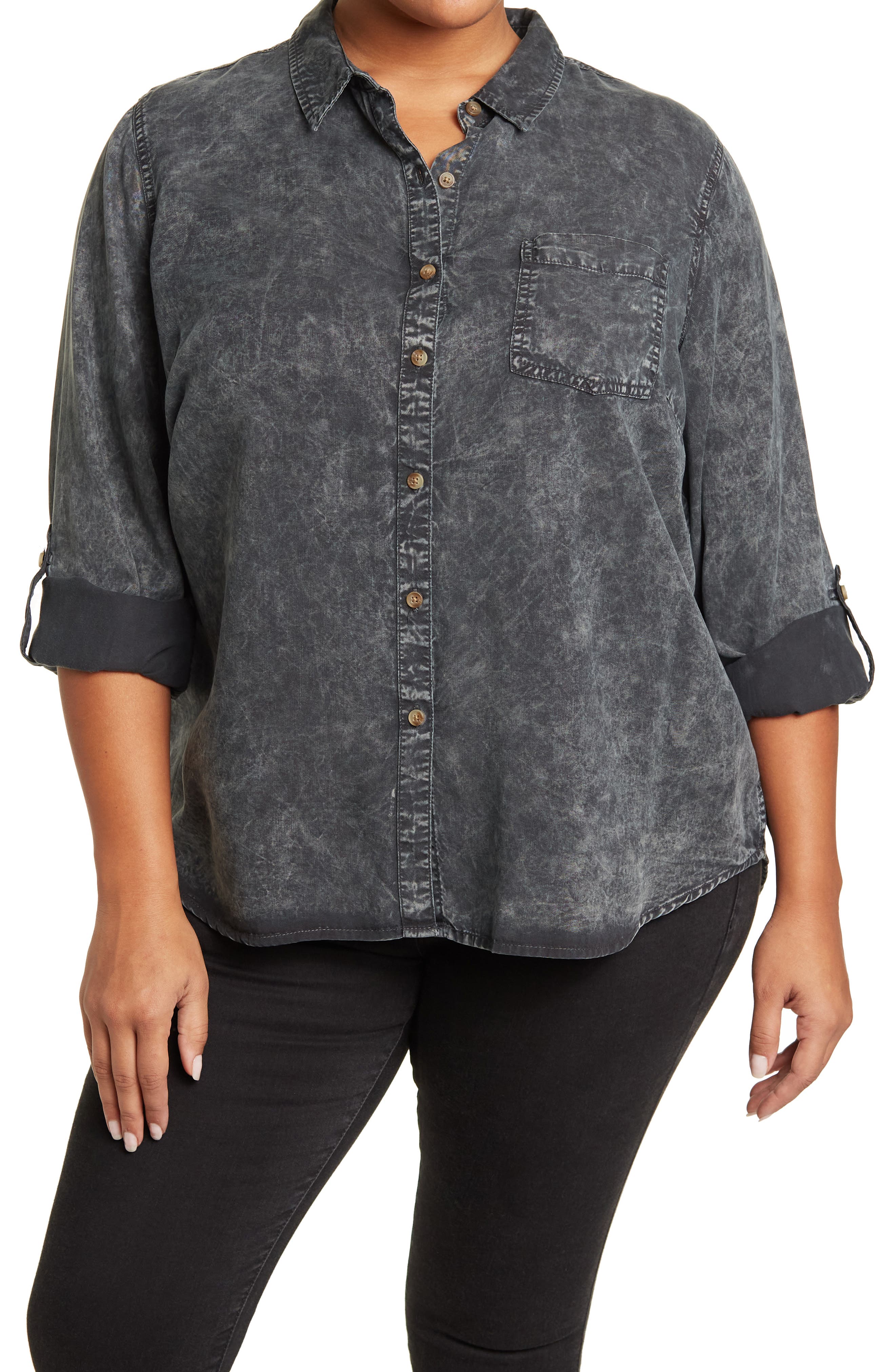 black button down shirt