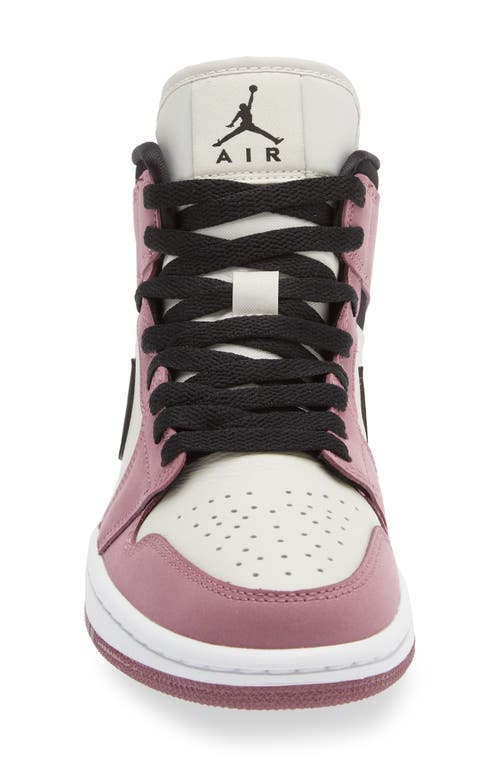 Shop Jordan Air  1 Mid Se Sneaker In Mulberry/black/light Bone